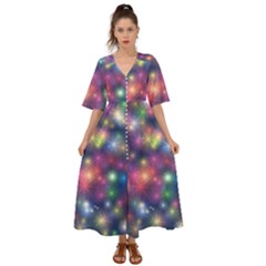 Abstract Background Graphic Space Kimono Sleeve Boho Dress by Bajindul