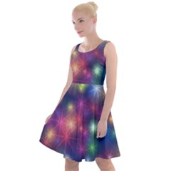 Abstract Background Graphic Space Knee Length Skater Dress