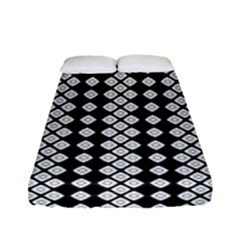 White Plaid Texture Fitted Sheet (full/ Double Size)