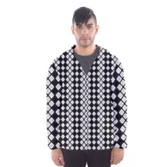 White Plaid Texture Men s Hooded Windbreaker