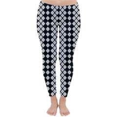 White Plaid Texture Classic Winter Leggings