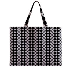 White Plaid Texture Zipper Mini Tote Bag