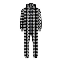 White Plaid Texture Hooded Jumpsuit (kids)