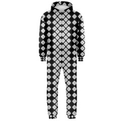 White Plaid Texture Hooded Jumpsuit (men) 