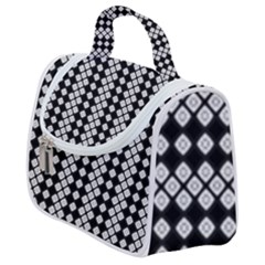 White Plaid Texture Satchel Handbag