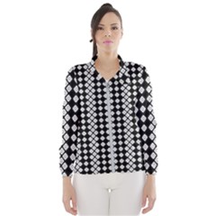 White Plaid Texture Women s Windbreaker