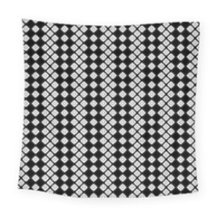 White Plaid Texture Square Tapestry (large)