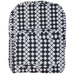 White Plaid Texture Full Print Backpack