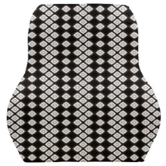 White Plaid Texture Car Seat Back Cushion  by Mariart