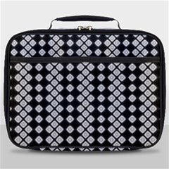 White Plaid Texture Full Print Lunch Bag