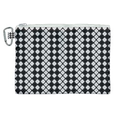 White Plaid Texture Canvas Cosmetic Bag (xl)