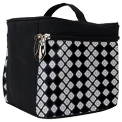 White Plaid Texture Make Up Travel Bag (big)