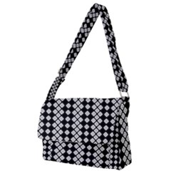 White Plaid Texture Full Print Messenger Bag (s)