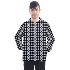 White Plaid Texture Men s Half Zip Pullover by Mariart