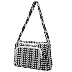 White Plaid Texture Front Pocket Crossbody Bag by Mariart