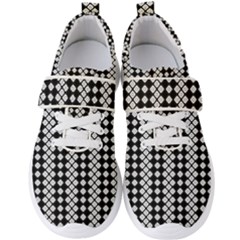 White Plaid Texture Men s Velcro Strap Shoes