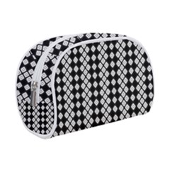 White Plaid Texture Makeup Case (small)