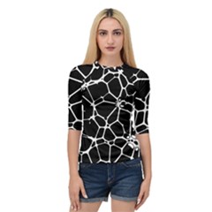 Neurons Braid Network Wattle Yarn Quarter Sleeve Raglan Tee