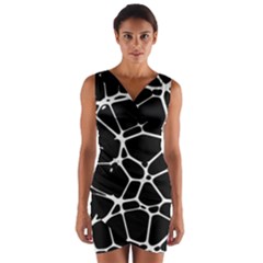 Neurons Braid Network Wattle Yarn Wrap Front Bodycon Dress