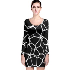 Neurons Braid Network Wattle Yarn Long Sleeve Velvet Bodycon Dress