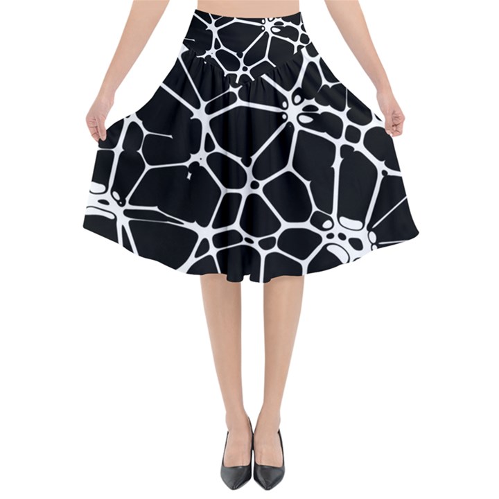 Neurons Braid Network Wattle Yarn Flared Midi Skirt