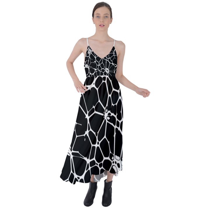 Neurons Braid Network Wattle Yarn Tie Back Maxi Dress