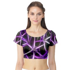 Neurons Brain Cells Imitation Short Sleeve Crop Top