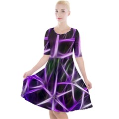 Neurons Brain Cells Imitation Quarter Sleeve A-line Dress by HermanTelo