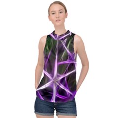 Neurons Brain Cells Imitation High Neck Satin Top by HermanTelo