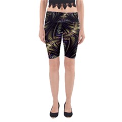 Fractal Texture Pattern Yoga Cropped Leggings