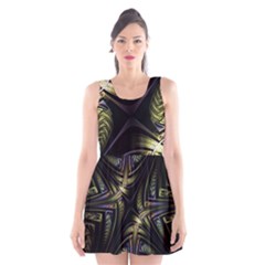 Fractal Texture Pattern Scoop Neck Skater Dress