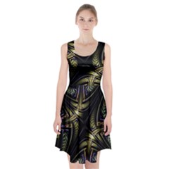 Fractal Texture Pattern Racerback Midi Dress