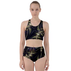 Fractal Texture Pattern Racer Back Bikini Set