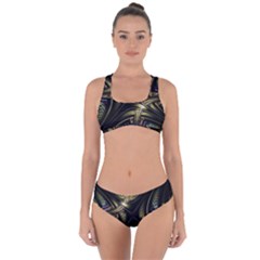 Fractal Texture Pattern Criss Cross Bikini Set