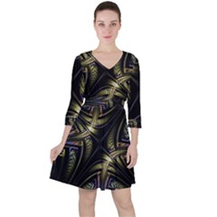 Fractal Texture Pattern Ruffle Dress