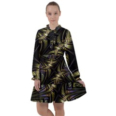 Fractal Texture Pattern All Frills Chiffon Dress