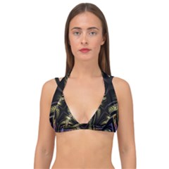 Fractal Texture Pattern Double Strap Halter Bikini Top