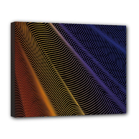 Rainbow Waves Mesh Colorful 3d Canvas 14  X 11  (stretched) by HermanTelo