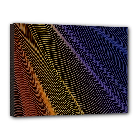 Rainbow Waves Mesh Colorful 3d Canvas 16  X 12  (stretched) by HermanTelo