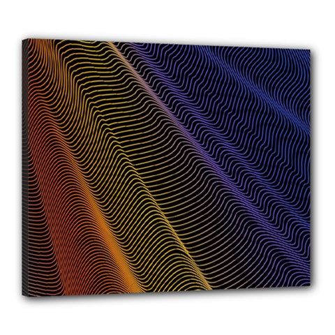 Rainbow Waves Mesh Colorful 3d Canvas 24  X 20  (stretched)