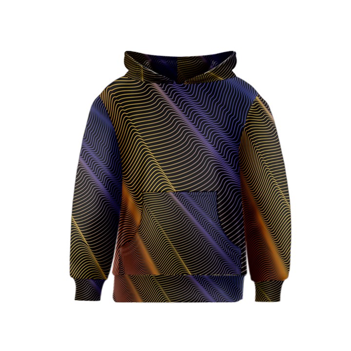 Rainbow Waves Mesh Colorful 3d Kids  Pullover Hoodie