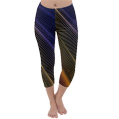 Rainbow Waves Mesh Colorful 3d Capri Winter Leggings 