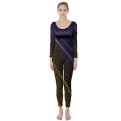 Rainbow Waves Mesh Colorful 3d Long Sleeve Catsuit by HermanTelo