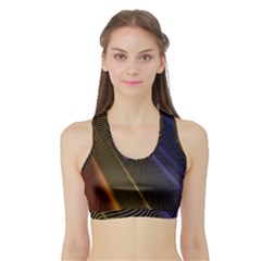 Rainbow Waves Mesh Colorful 3d Sports Bra With Border