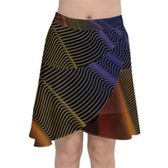 Rainbow Waves Mesh Colorful 3d Chiffon Wrap Front Skirt