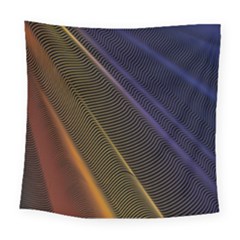 Rainbow Waves Mesh Colorful 3d Square Tapestry (large)