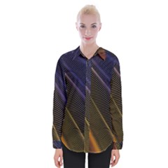 Rainbow Waves Mesh Colorful 3d Womens Long Sleeve Shirt