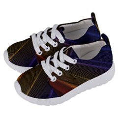 Rainbow Waves Mesh Colorful 3d Kids  Lightweight Sports Shoes by HermanTelo