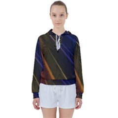 Rainbow Waves Mesh Colorful 3d Women s Tie Up Sweat