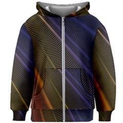 Rainbow Waves Mesh Colorful 3d Kids  Zipper Hoodie Without Drawstring